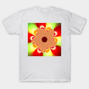 Cute Retro Style Red and Yellow Flower T-Shirt